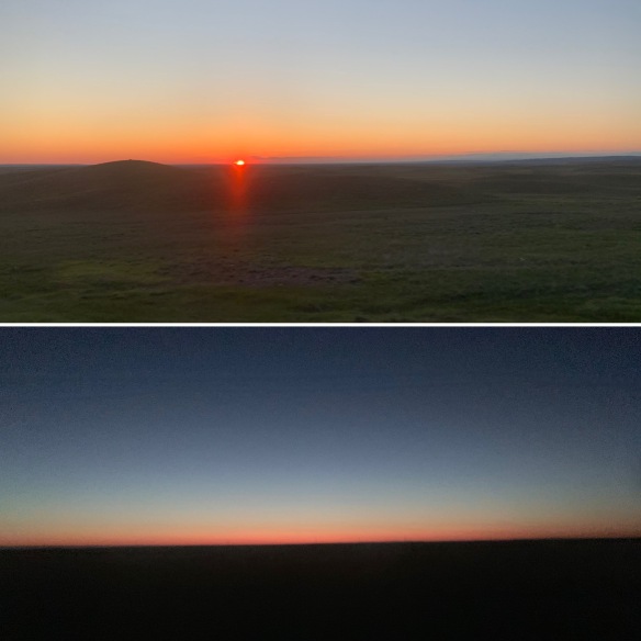 Sunset and Sunrise from the train window
